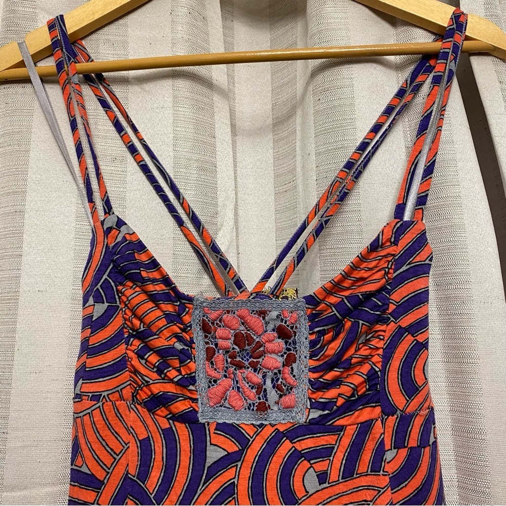 Free People Blue and orange red Mini Dress - Picture 7 of 16